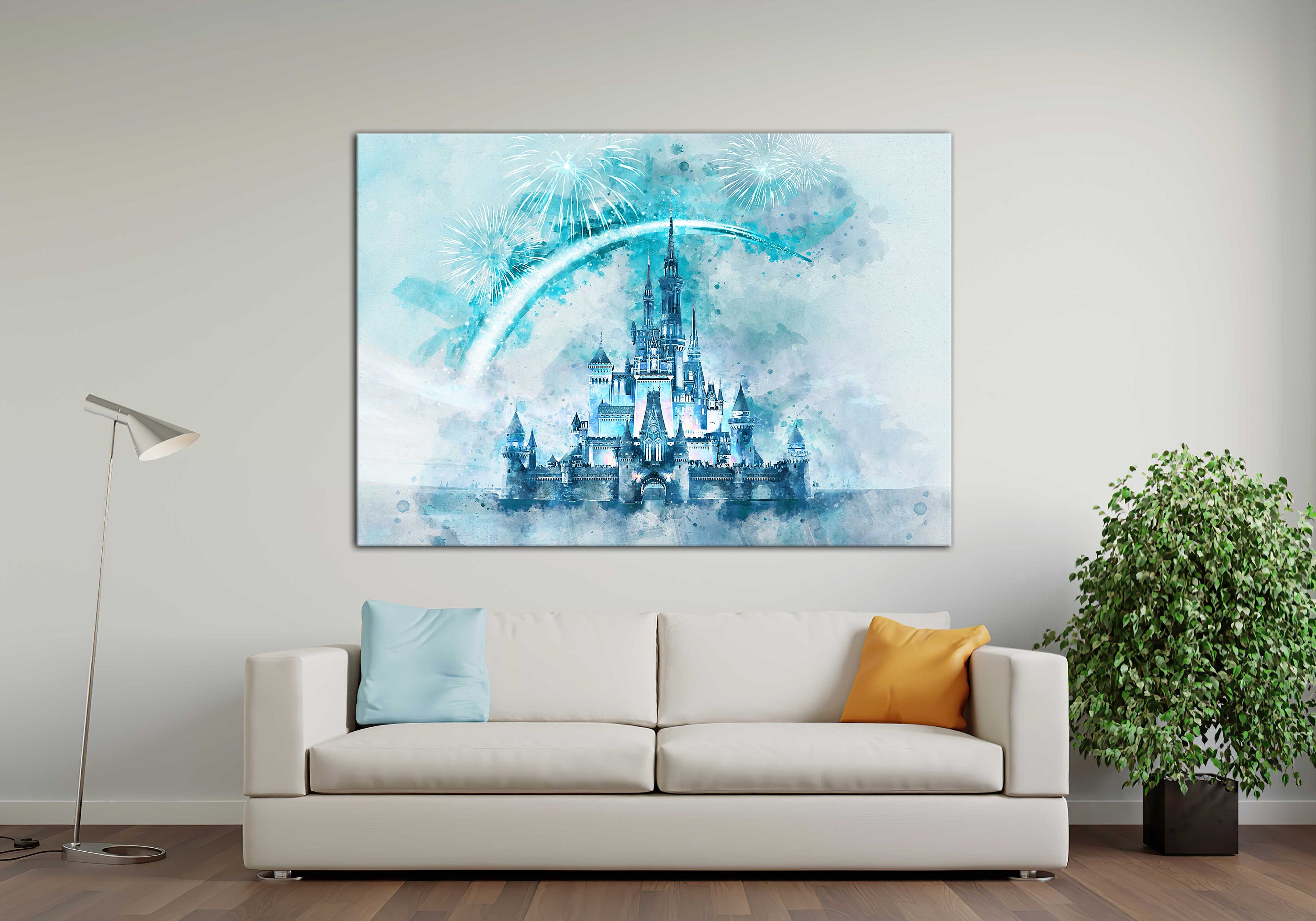 Disney Wall Art, Cinderella Castle Disney Prints Art, Living Kids Home ...