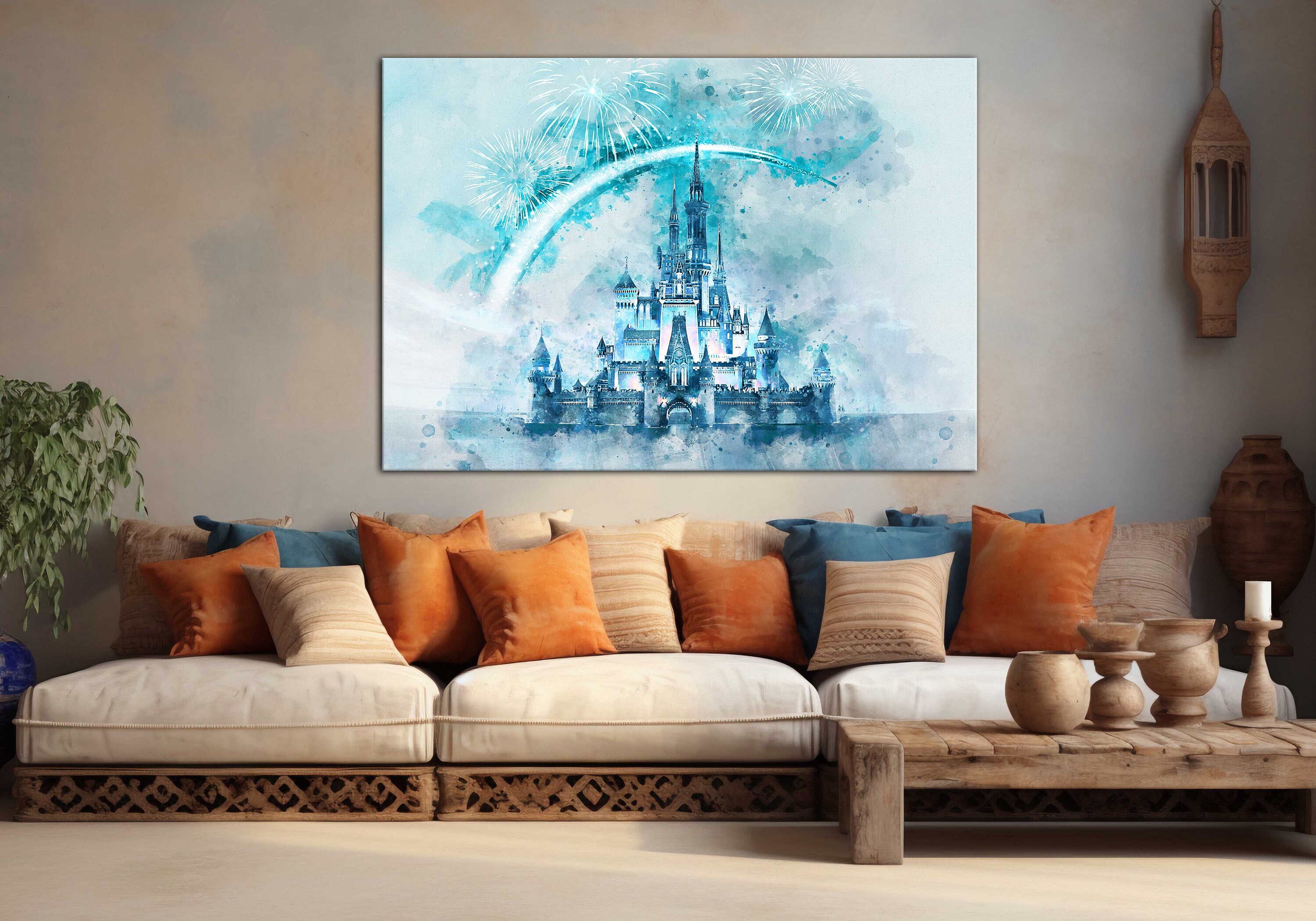 Disney Wall Art, Cinderella Castle Disney Prints Art, Living Kids Home ...