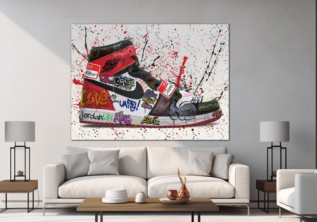 Shoes Graffiti Canvas,framed Wall Art,jordan Shoes,hype Sneakers,air