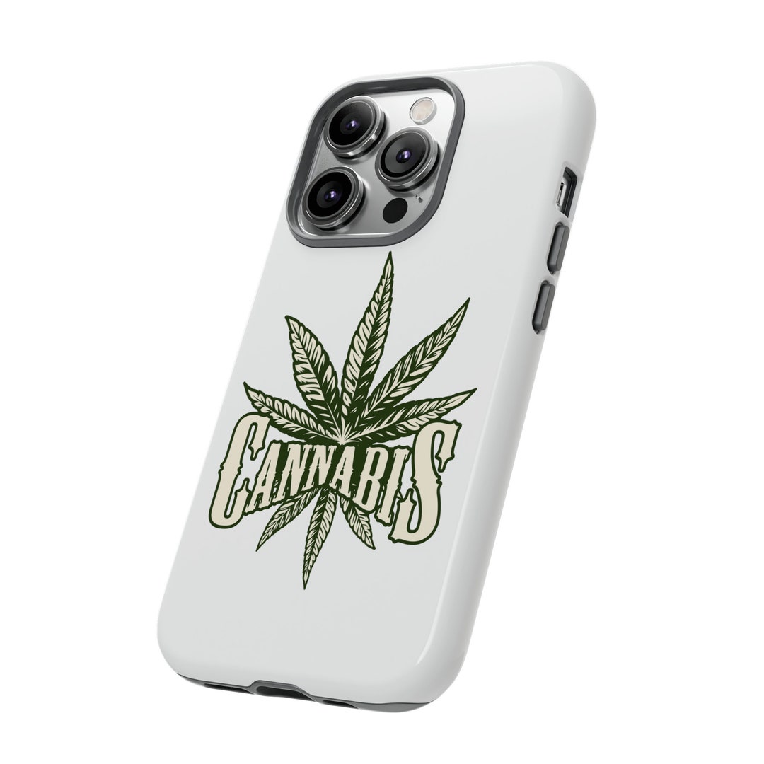 View of Cannabis Leaf Phone Case Hemp, Nature-inspired Protection, Marijuana ...