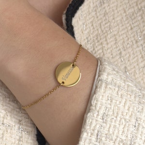Engraved bracelet plate| Bracelet with engraving | Gift idea | Dainty | Valentine's Day gift | Personalized Bracelet | Women's jewelry