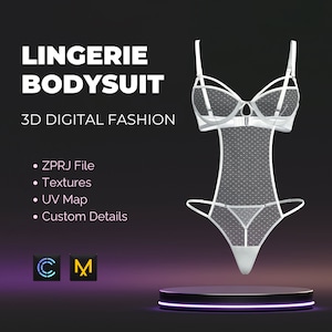 3D Digital Garment Lingerie Bodysuit (ZPRJ) - Clo 3D/ Marvelous Designer