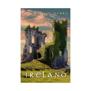 Retro Ring of Kerry Gift for Ireland Lovers Ireland Travel Art Ring of Kerry Travel Matte
