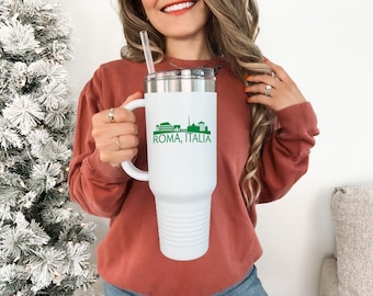 Roma Travel Mug: Insulated Stainless Steel, 40oz