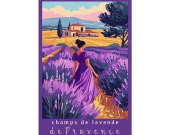 Provence Lavender Field Print: French Travel Wall Art