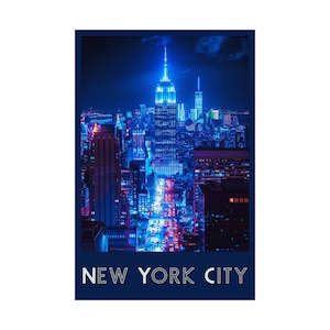 Empire State Building Wall Art NYC Skyline Gift Living Room Decor Print, New York City Art
