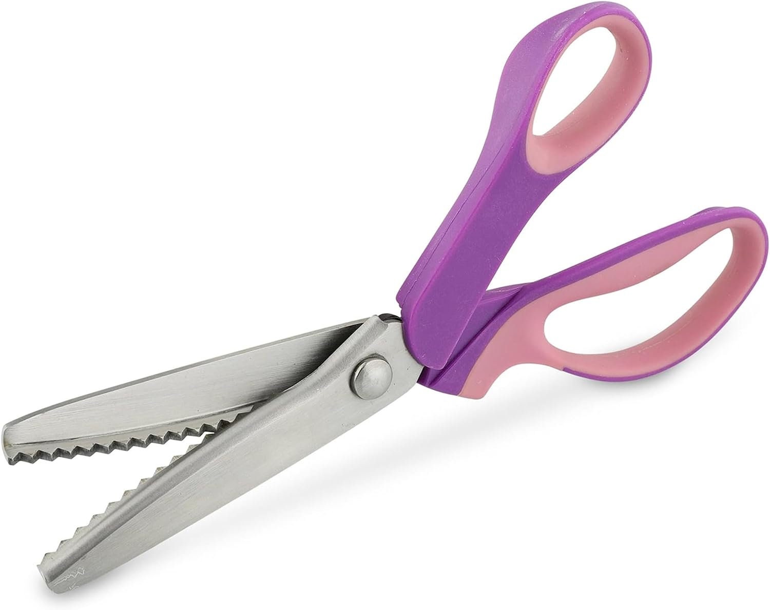 Pinking Crafting Scissors Heavy Duty – 9.2 Inch Purple Pink Craft Scissors  Decorative Edge Scissors with Comfort Grips Handles Zig Zags Cute