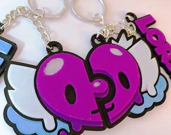 Personalized Brawl Stars Heart Keychain Duo