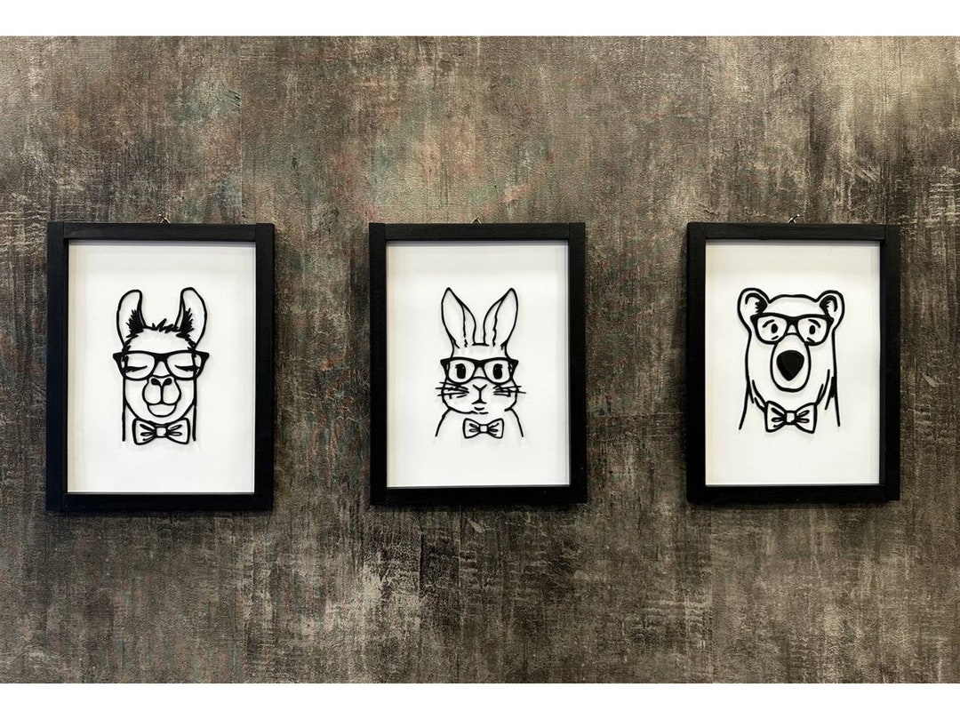 3d Wall Art, 3d Hanging Panels, Wall Decor, Animals Printed, 2d Decor