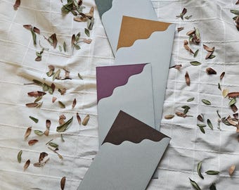 Buste verticali 11x22 cm, confezione per biglietti regalo, busta per inviti di nozze, verde, ocra, terra, magenta