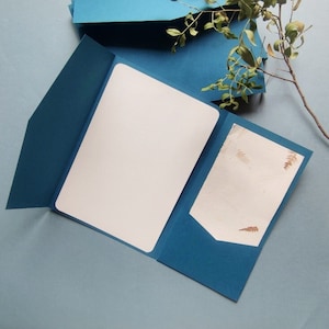 Buste tascabili blu petrolio, buste per inviti, buste per matrimoni, buste C5, buste 12x18 cm, buste quadrate, buste pieghevoli
