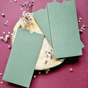 Sobres verdes de papel hecho a mano, envoltura invitación, sobres 11x22cm, sobres compromiso, boda, sobres con textura, papel artesanal