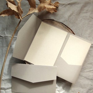 Sand gray pocket envelopes, invitation envelopes, wedding envelopes, 16x22cm envelopes, 12x18cm envelopes, 16x16cm square envelopes