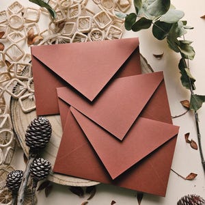 Buste di carta fatte a mano, articoli di cancelleria per matrimoni, design boho, busta 16x22 cm, busta 12x18 cm, busta rustica, terracotta