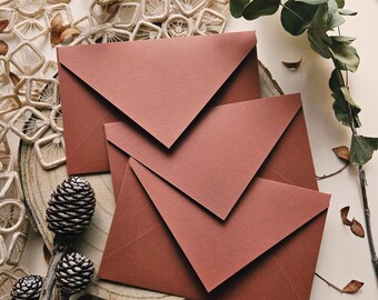 Handgeschöpfte Papierumschläge, Hochzeitspapeterie, Boho-Design, 16x22cm Umschlag, 12x18cm Umschlag, rustikaler Umschlag, Terrakotta