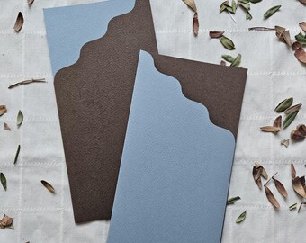 Buste blu e cioccolato, involucri per inviti, bustine per biglietti d'auguri, buste 11x22 cm, articoli di cancelleria, articoli di cancelleria per matrimoni