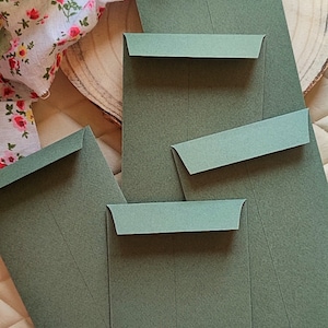 Buste nuziali 11x22 cm, buste verde scuro, buste per inviti di nozze, cancelleria per matrimoni, buste di fidanzamento, buste di semi