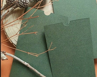 Donkergroene envelopverpakking voor huwelijksuitnodigingen, verlovingsenveloppen van 11x22 cm, trouwenveloppen, groene verticale envelop