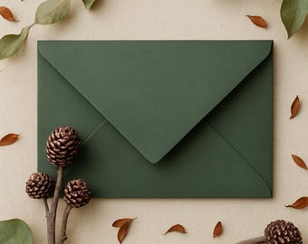 Dunkelgrüner Umschlag, Hochzeitseinladungen, 16x22cm, 12x18cm, rustikale, strukturierte Umschläge, kreatives Briefpapier, Briefumschläge