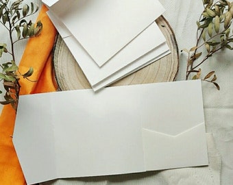 Sobres de bolsillo blancos, sobres para invitaciones, sobres boda, sobres C5, sobres 12x18cm, sobres cuadrados, carpeta de sobres blanco