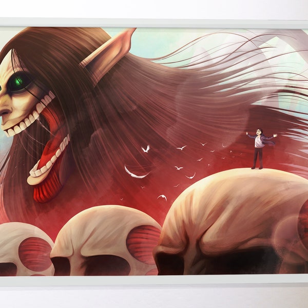 Freedom! - AOT Eren Yeager Attack on Titan anime print 17"x11"