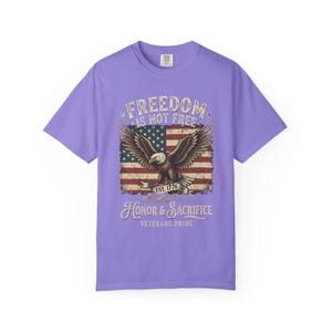 Freedom Is Not Free eagle, American flag T-shirt | Honor & Sacrifice Violet
