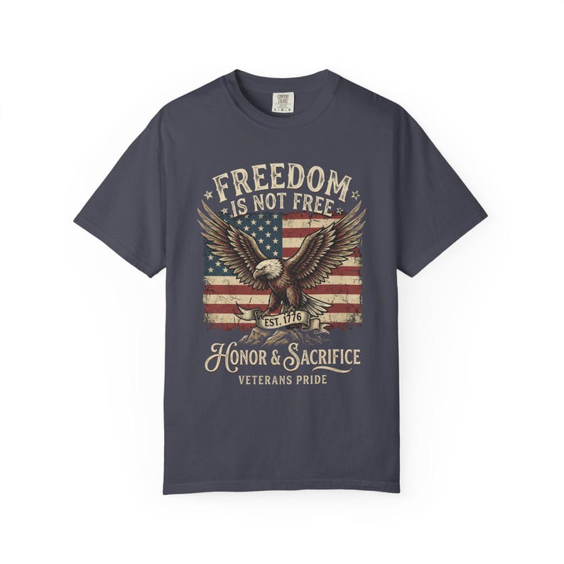 Freedom Is Not Free eagle, American flag T-shirt | Honor & Sacrifice Navy