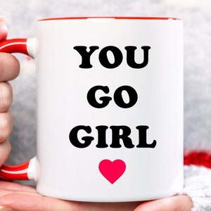 Yo Go Girl-mok, motivatiemok vrouwen, motivatiemok cadeau, mok moederleven, cadeaus voor zus, bevestiging, cadeaus voor vriendin, zelfzorgmok