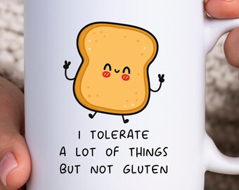 Lustige Gluten-Tasse, Geschenkidee für Zöliakie-Besucher, Geschenkidee für glutenfreie Ernährung, Geschenk für Menschen mit Glutenunverträglichkeit
