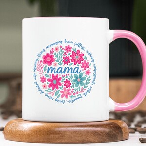 Boho Mama Coffee Mug Floral Mothers Day Gift Idea Cute New Mom Cup Motherhood Boho Mom Life Spring Mama Retro Flower Mom Appreciation Gift