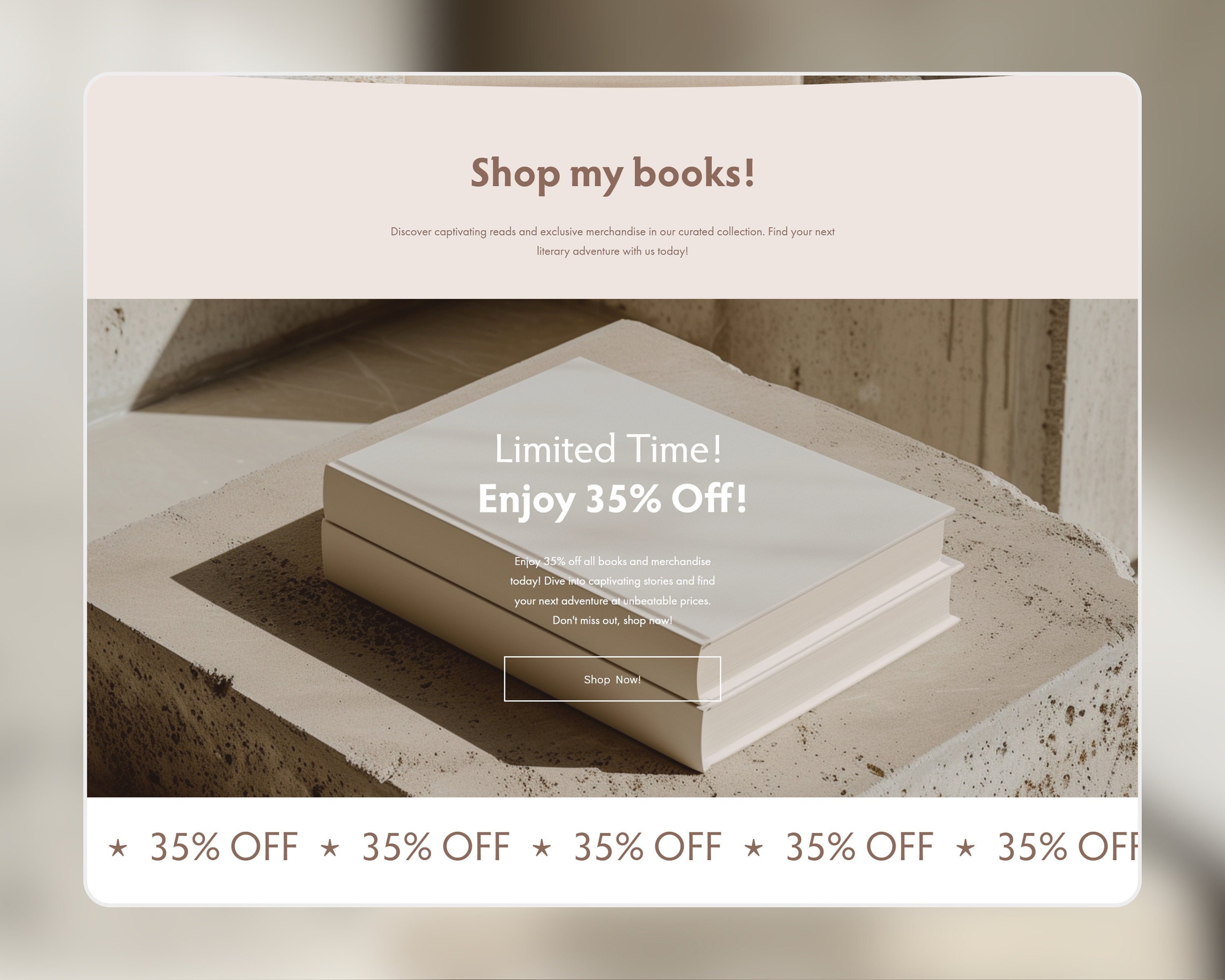 Squarespace 7.1 Template for Authors, Writers and Bloggers