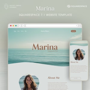 Squarespace 7.1 template, Coaching Website Template, Minimal Design for Therapists