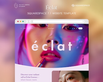 Squarespace 7.1-mall, minimalistisk skönhetssalongwebbplats med webbshop