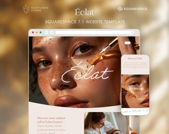 Squarespace 7.1 template, Website Template for Beauty Salons & Make-up Artist, With Webshop, Minimal Design