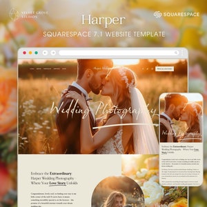 Squarespace 7.1 template, Wedding Photography Website Template, for Photographers