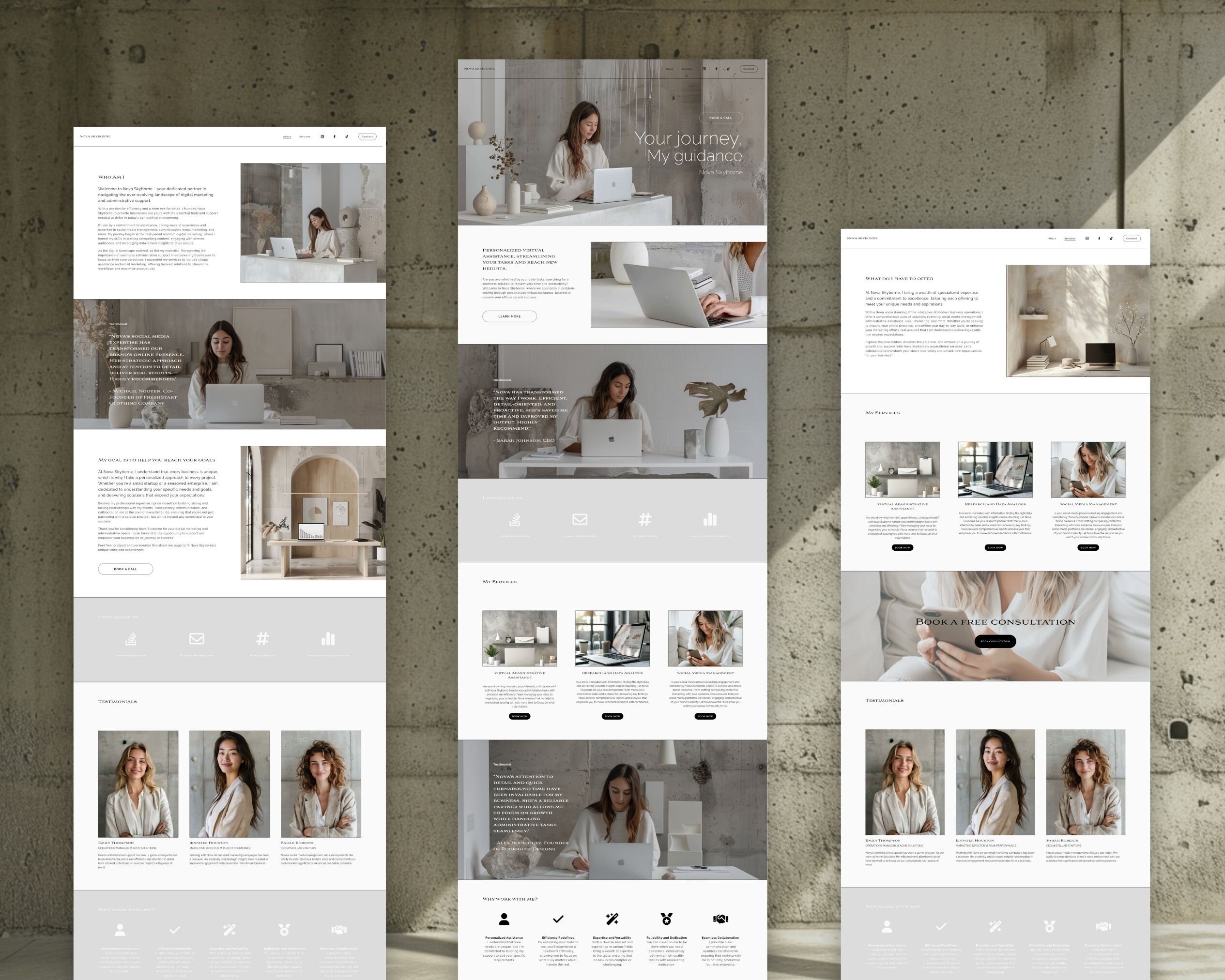 Squarespace 7.1 Template for Virtual Assistants, Social Media Managers ...