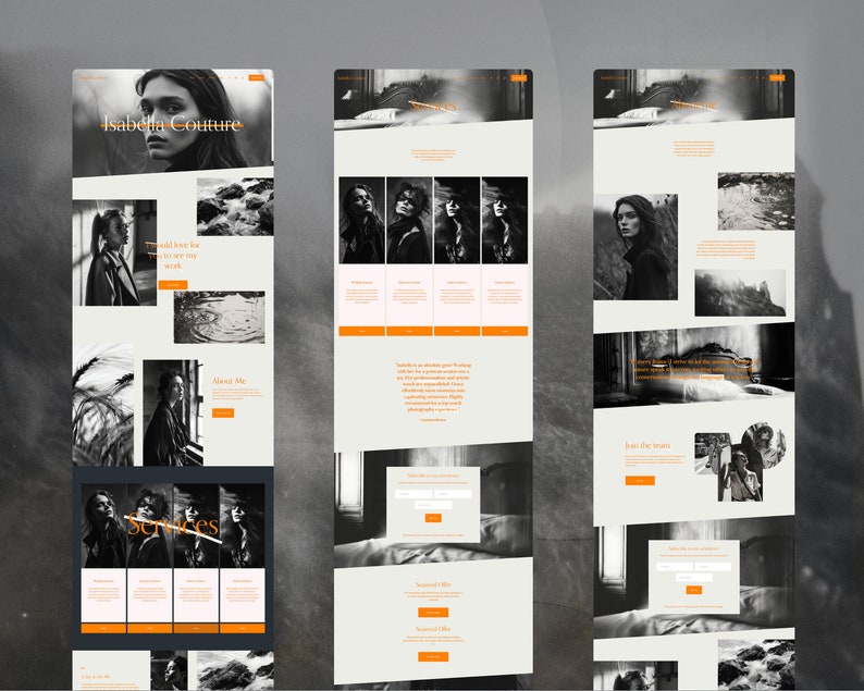 Squarespace 7.1 Website Template, for Photographers, Minimal Design Etsy