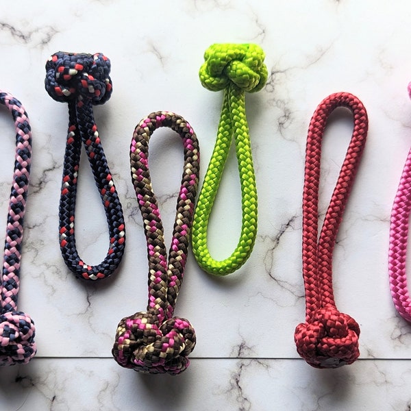 Rope Knot Keyring Keychain Gift Idea Various Colours and Sizes Large Zipper Puller