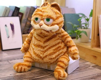 Peluche esponjoso de gato gordo de dibujos animados realista