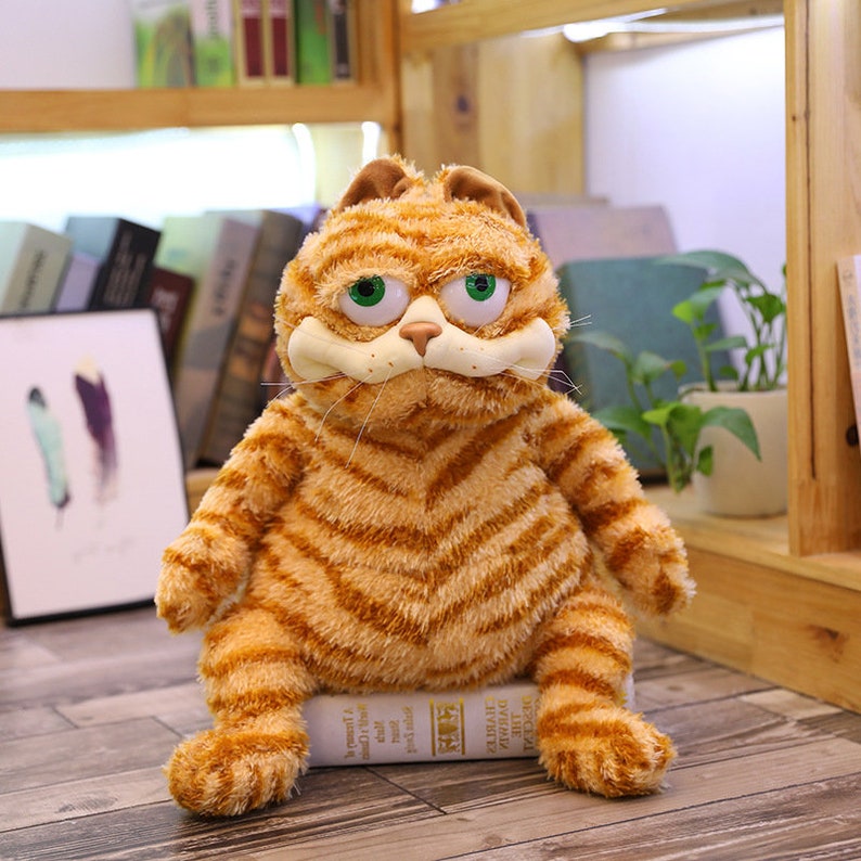 Peluche esponjoso de gato gordo de dibujos animados realista imagen 3