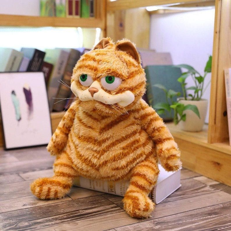 Peluche esponjoso de gato gordo de dibujos animados realista imagen 1