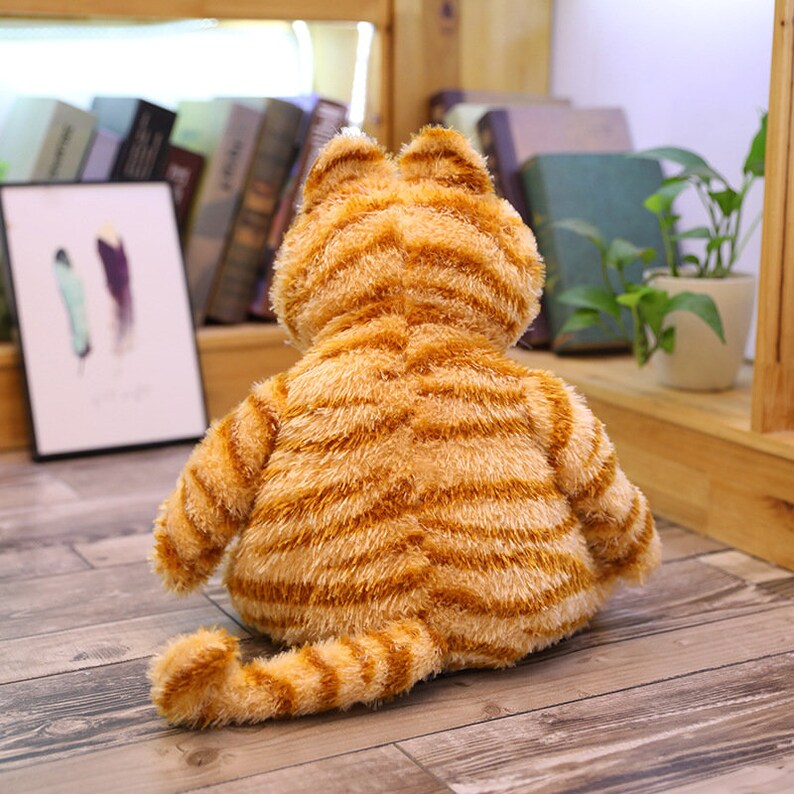 Realistic Cartoon Fat Cat Fluffy Plush zdjęcie 5