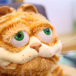 Realistic Cartoon Fat Cat Fluffy Plush zdjęcie 2