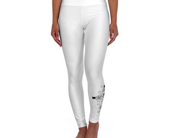 Skull Vine-legging yogalegging met hoge taille | Bloemenschedelprint aan de zijkant