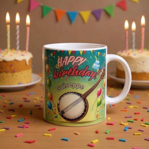 Personalized Banjo Birthday Mug - Musical Gift for Banjo Lovers