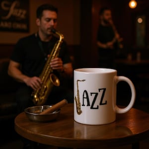 Saxophone Jazz Mug - Perfect Gift for Music Lovers - Dishwasher & Microwave Safe