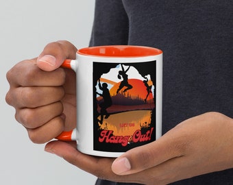 Let Us HANG OUT Print BOULDERING Mug With Colour Inside Available In 11 Florid Ounces Perfect Gift For Climbing Lovers