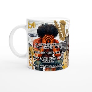 Musik Teepause Tasse - Bunte Aquarellkunst mit inspirierenden Zitaten - Perfektes Geschenk für Musikliebhaber