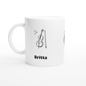 Personalized Cello Mug: Custom Sketch, Music Lover Gift