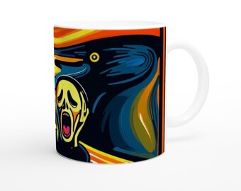 THE SCREAM MUG - White 11oz Ceramic Mug - Perfect for Your Morning Meltdown - Gifts for art lovers and morning haters - for a morning laugh